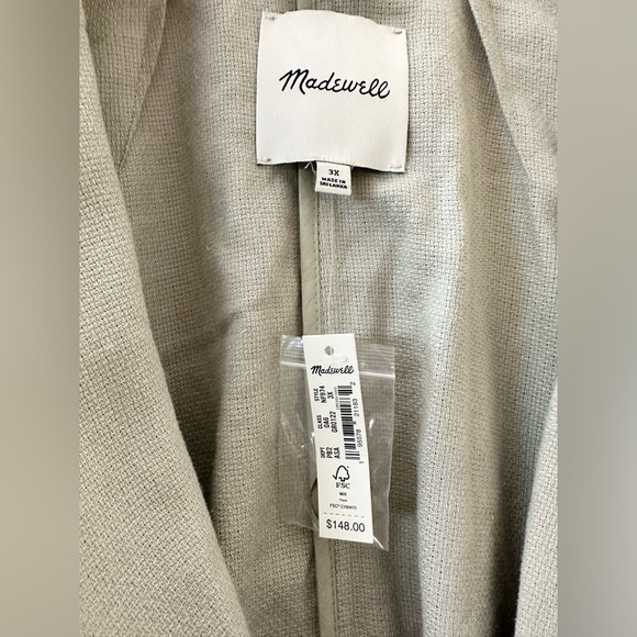 NEW ✨ PLUS Madewell Breezewoven Blazer in Ashen Sage 3X - Picture 12 of 13